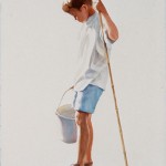 "Empty Bucket", watercolor, 22"x30"