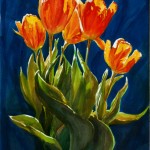 "Dance of the Tulips", watercolor, 15"x 22"