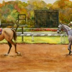 "Onto the Track", watercolor, 13"x32"